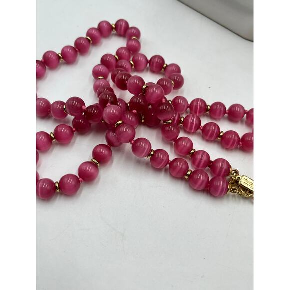 Kate Spade In the swing of things Pink Coral Beaded Tassel Long Necklace - Picture 7 of 9